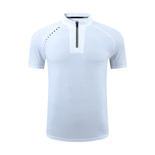 Polyester/Spandex Men's Stand Collar T-Shirt Polo