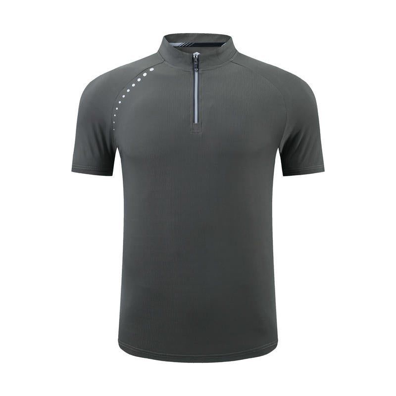 Polyester/Spandex Men's Stand Collar T-Shirt Polo