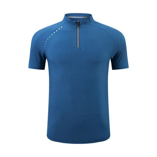 Polyester/Spandex Men's Stand Collar T-Shirt Polo