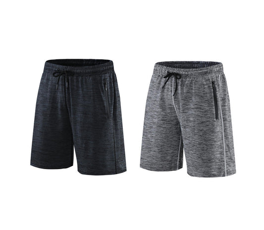 Unisex  Athletic Sports Zip Pocket Shorts