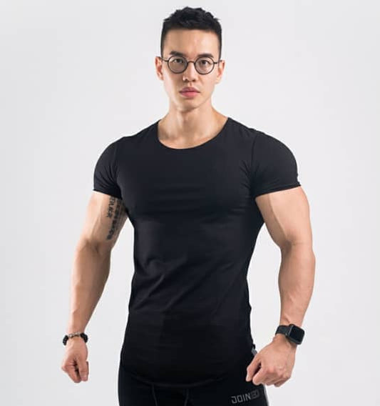 Blank Short Sleeve Men's Round Neck Sports Casual Slim Fit T-shirt