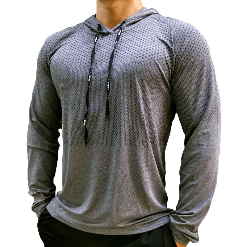 Men Quick Dry Training Hoodies Workout Sportswear Tops Shirt