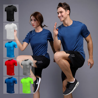 Outdoor sports training fitness clothes quick-drying men T-shirt set