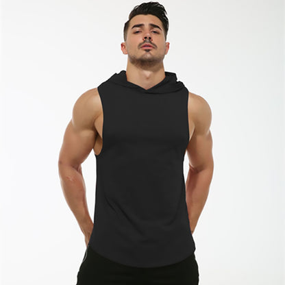 Spandex / Cotton Mens Hoodie Tank Top