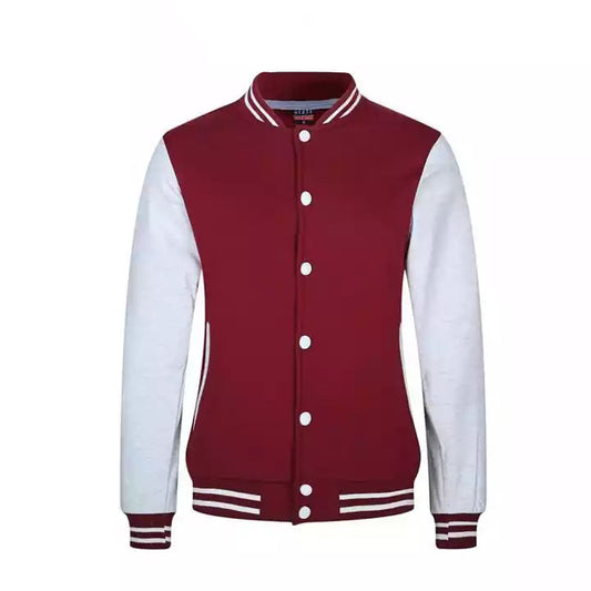 Men Baseball Sports Red and White Letterman Jacket