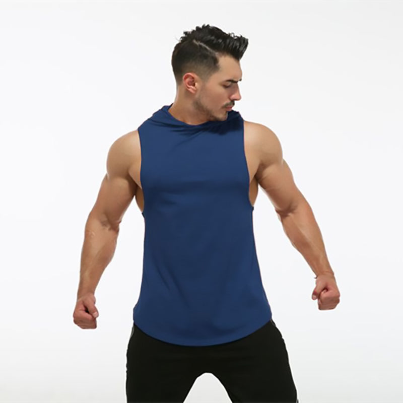 Spandex / Cotton Mens Hoodie Tank Top