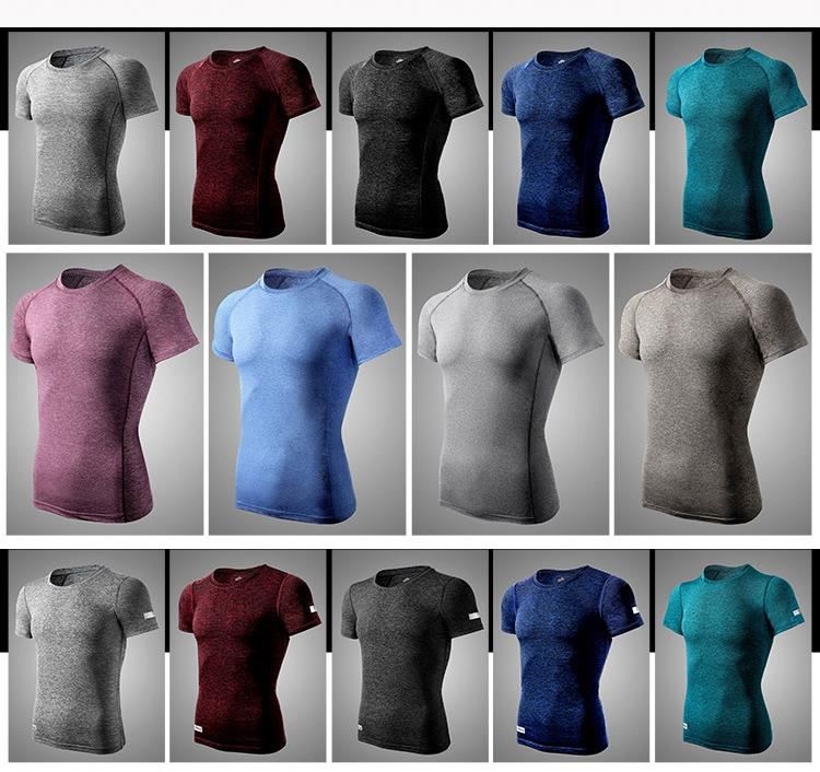 Casual Plain T Shirts Muscle sportswear fitness men