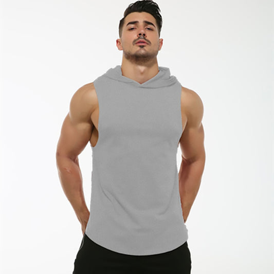 Spandex / Cotton Mens Hoodie Tank Top