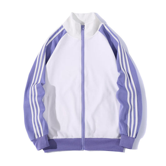 Zip-Up Hong Kong Style Three Stripes Zipper Sweatshirts