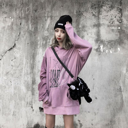 Cotton Oversize Street Wear Hoodie With Printed Unisex