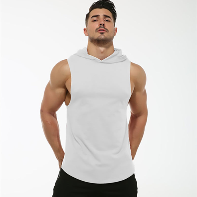 Spandex / Cotton Mens Hoodie Tank Top