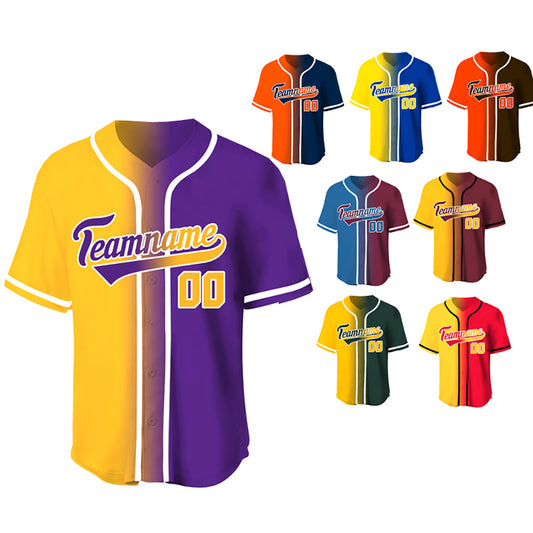 Custom Gradient Color Baseball Jersey