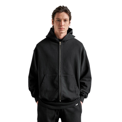 Double -head Full Zip Hoodie Custom logo Loose Shoulders