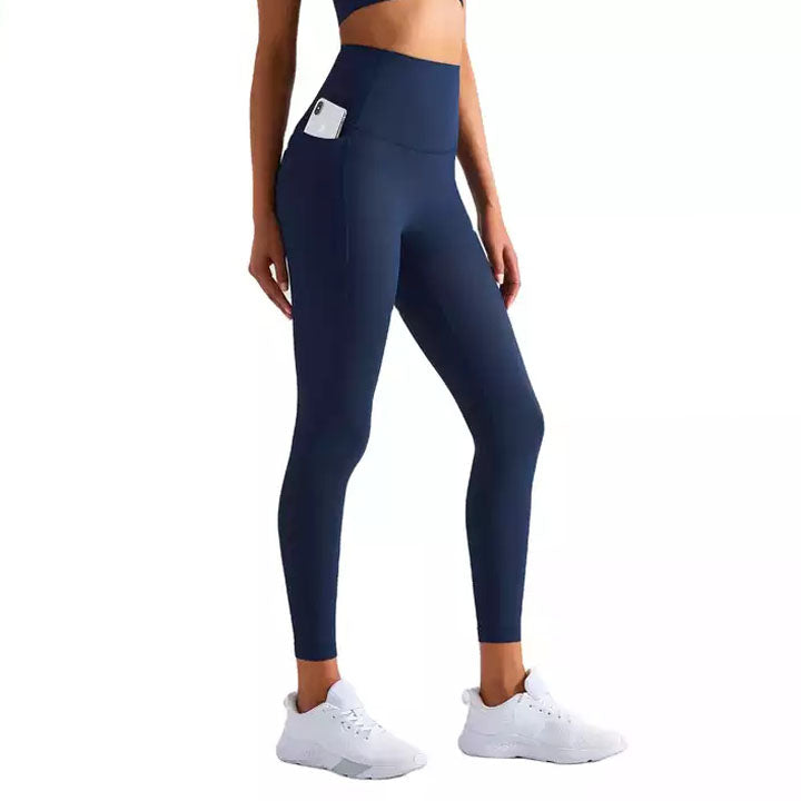 Fitness Breathable Elastic RIB Pocket Yoga Pants