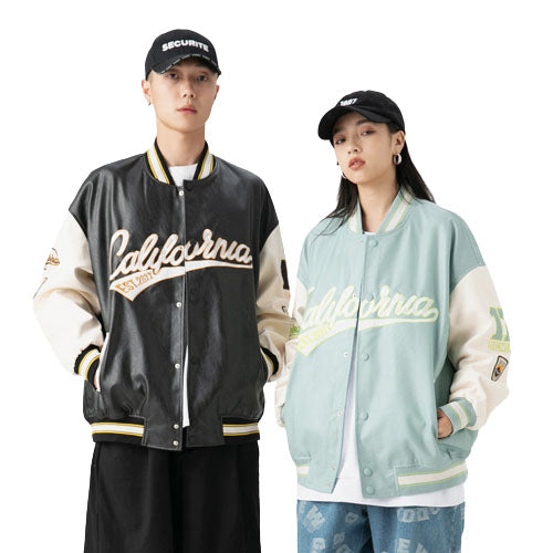 PU Leather baseball Jackets