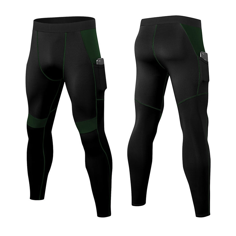 Men's Tights Compression Sports Leggings Pocket Pants