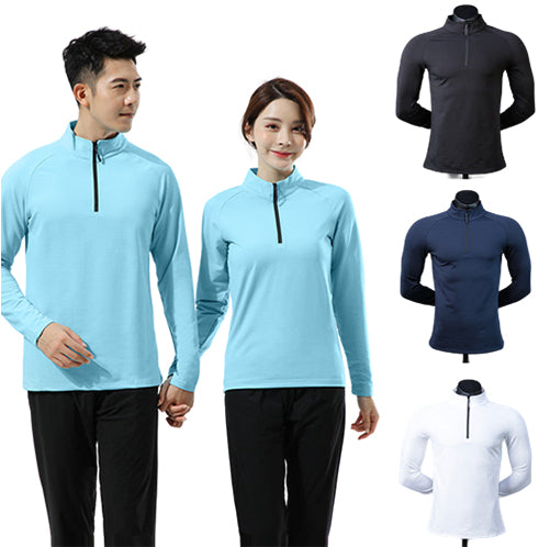 Sports men's quick-drying running fitness training long-sleeved tshirt with zipper