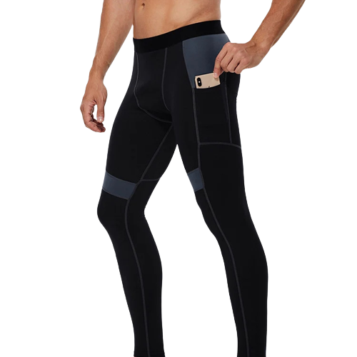 Men's Tights Compression Sports Leggings Pocket Pants