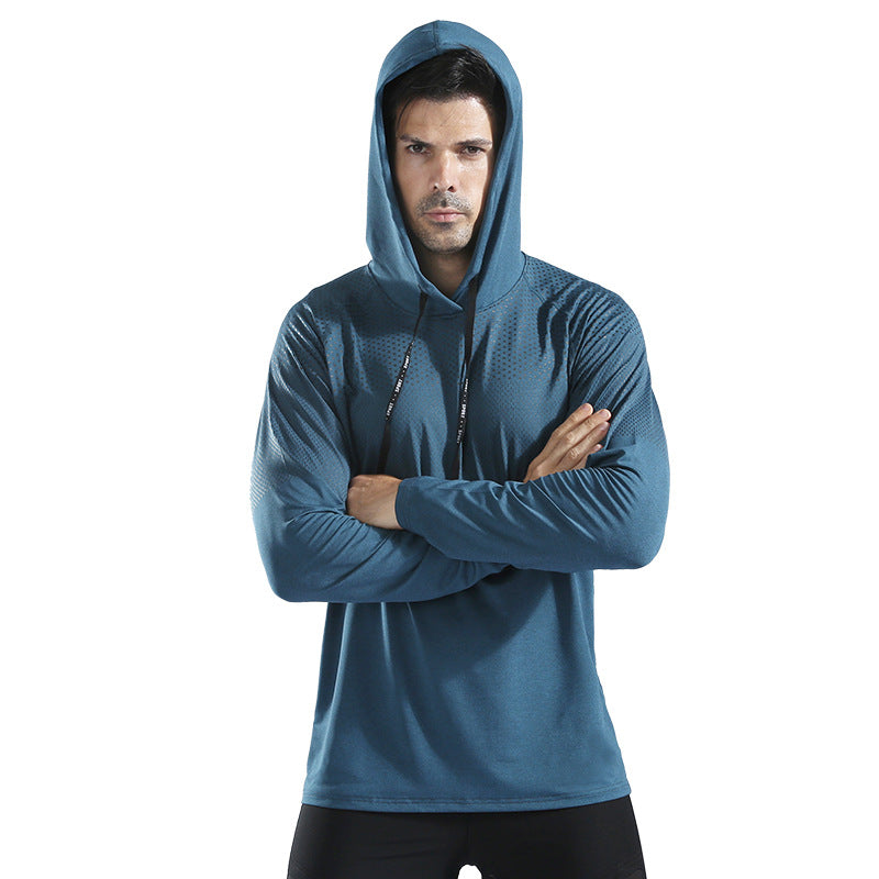 Men Quick Dry Training Hoodies Workout Sportswear Tops Shirt