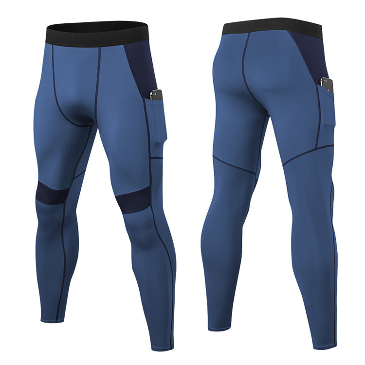 Men's Tights Compression Sports Leggings Pocket Pants